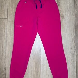 FIGS Zamora Jogger Scrub Pants XS Shocking Pink